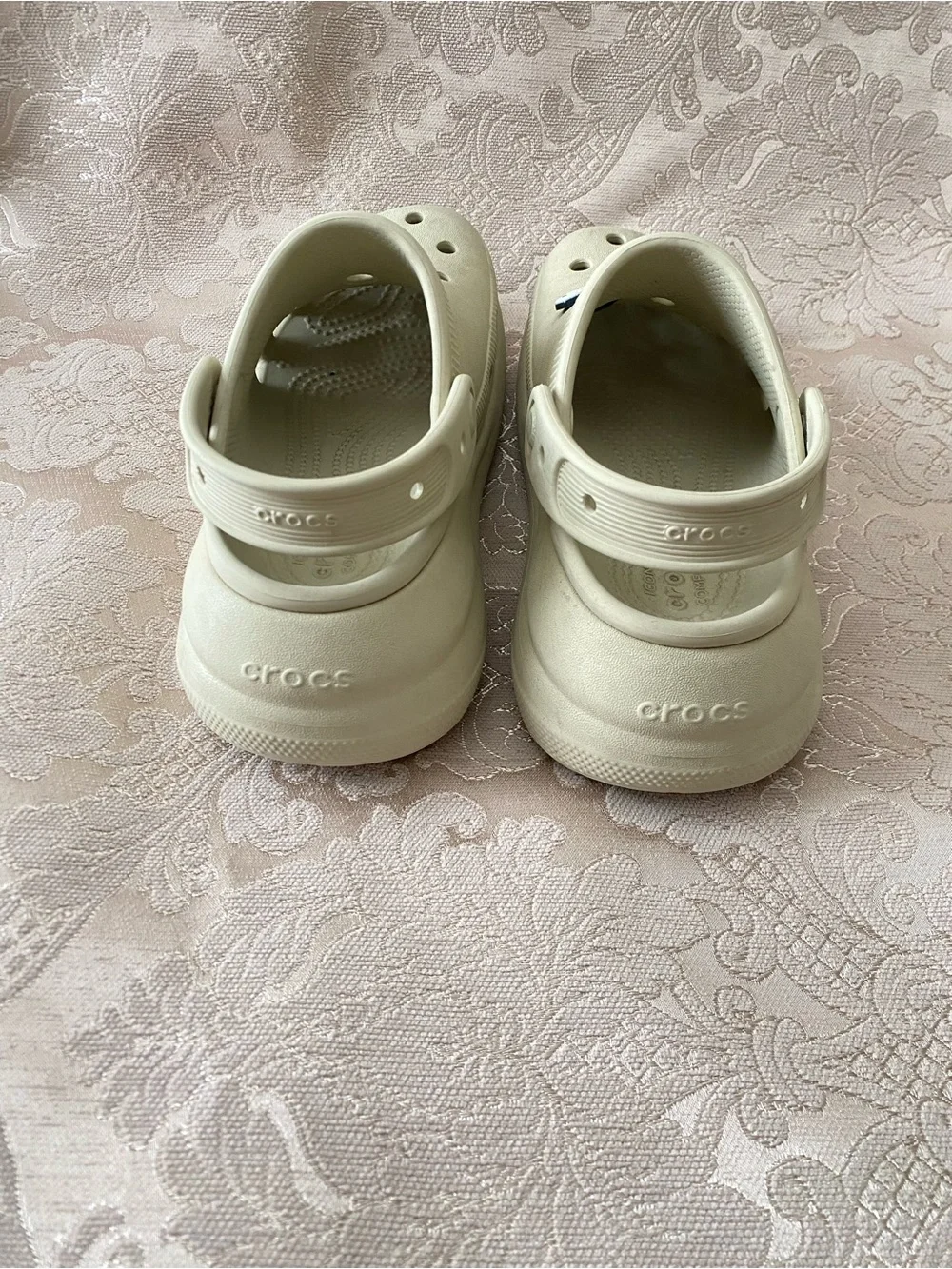 CROCS Kids Cream Slip-On Clogs with Character Jibbitz